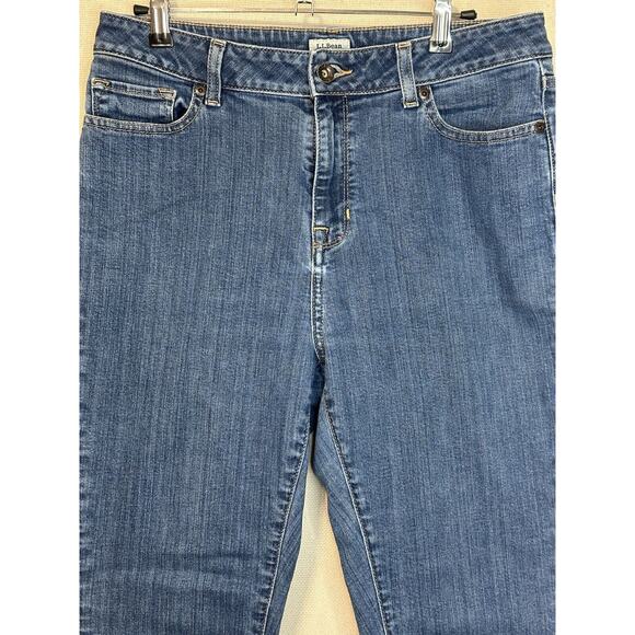 L.L. Bean Classic Fit Straight Leg Denim Jeans Dark Wash Women's Size 12 - Picture 2 of 11